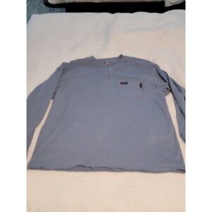 Lapco FR Flame Resistant Henley Long Sleeve Shirt Mens 2XL LIGHT BLUE Super Soft